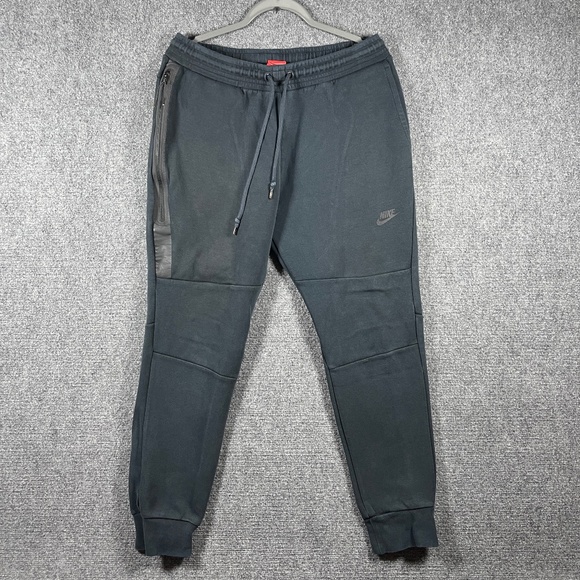 Nike Tech Fleece Pants Black Jogger Pull on Drawstring Faded Mens Large #1181 - Picture 1 of 10